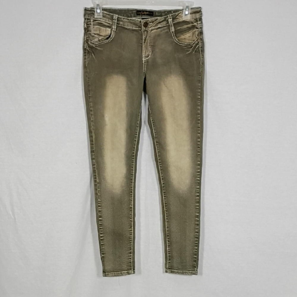 South Pole Women's  Junior Gray Washed Skinny Jeans Size 11 Y2K